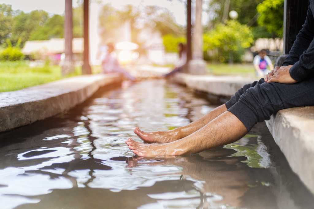 Sommer Abkühlung Fußbad