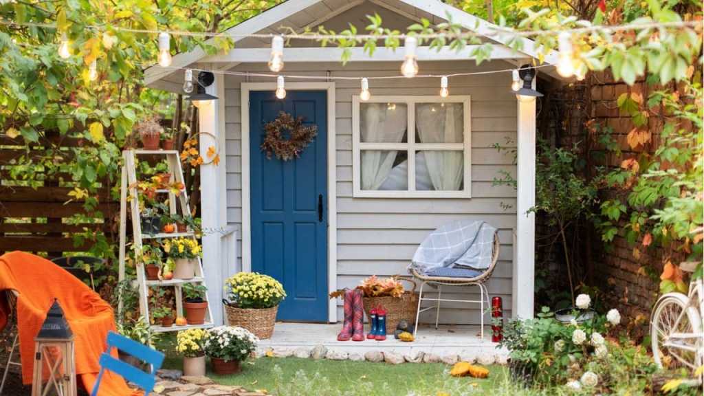 Gartenhaus mit einer wunderschönen Dekoration