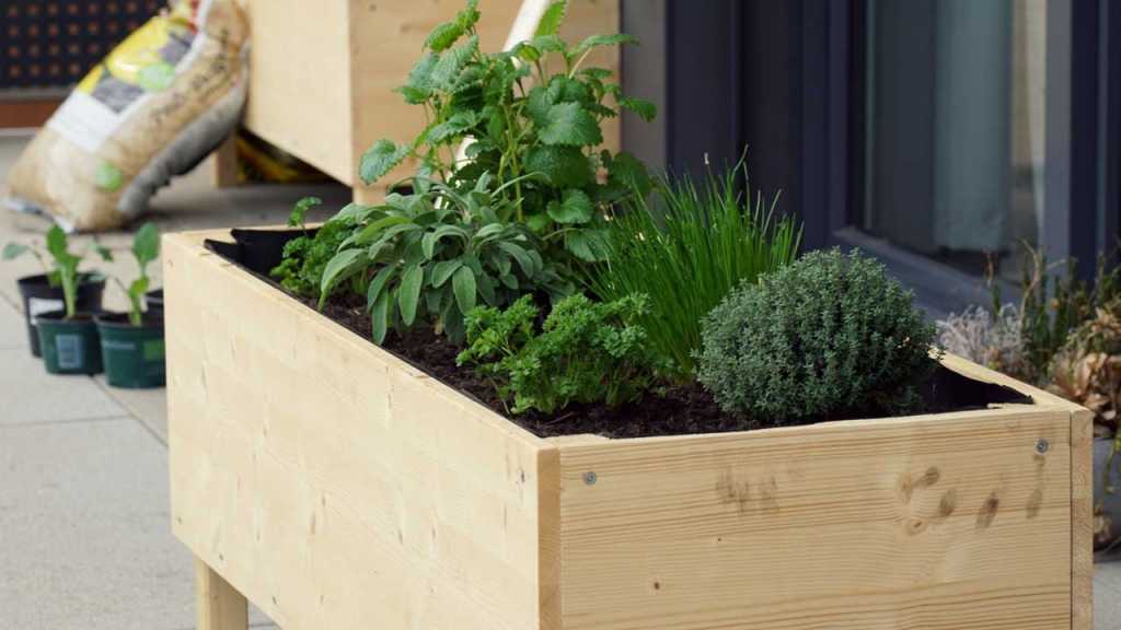 Hochbeet auf einem Balkon